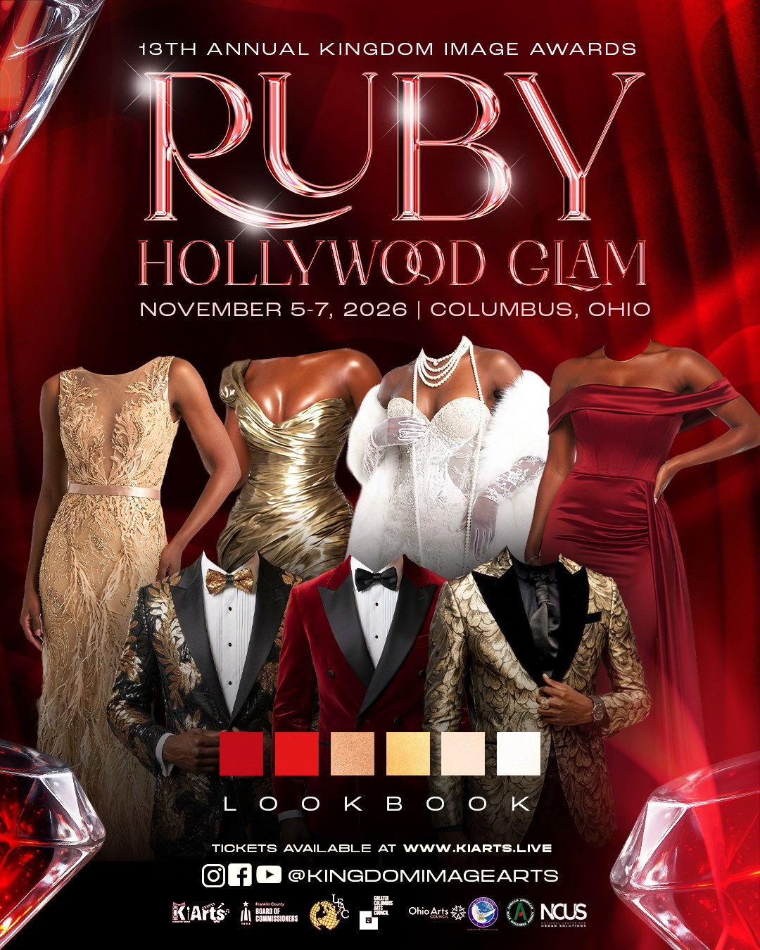 Ruby Hollywood Glam lookbook, 13th Annual Kingdom Image Awards, November 5 to 7 2026, Columbus Ohio